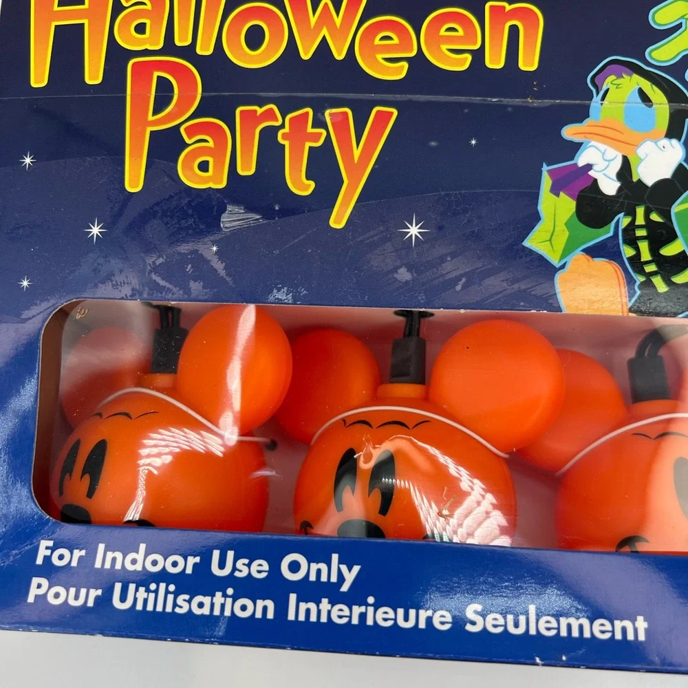 Disney Orange Halloween Mickey Mouse Pumpkin Head String Light Christmas Holiday